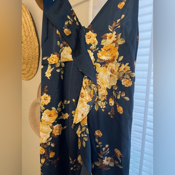 Vici Capriccio Satin Floral Ruffle Maxi Dress - Picture 6 of 8